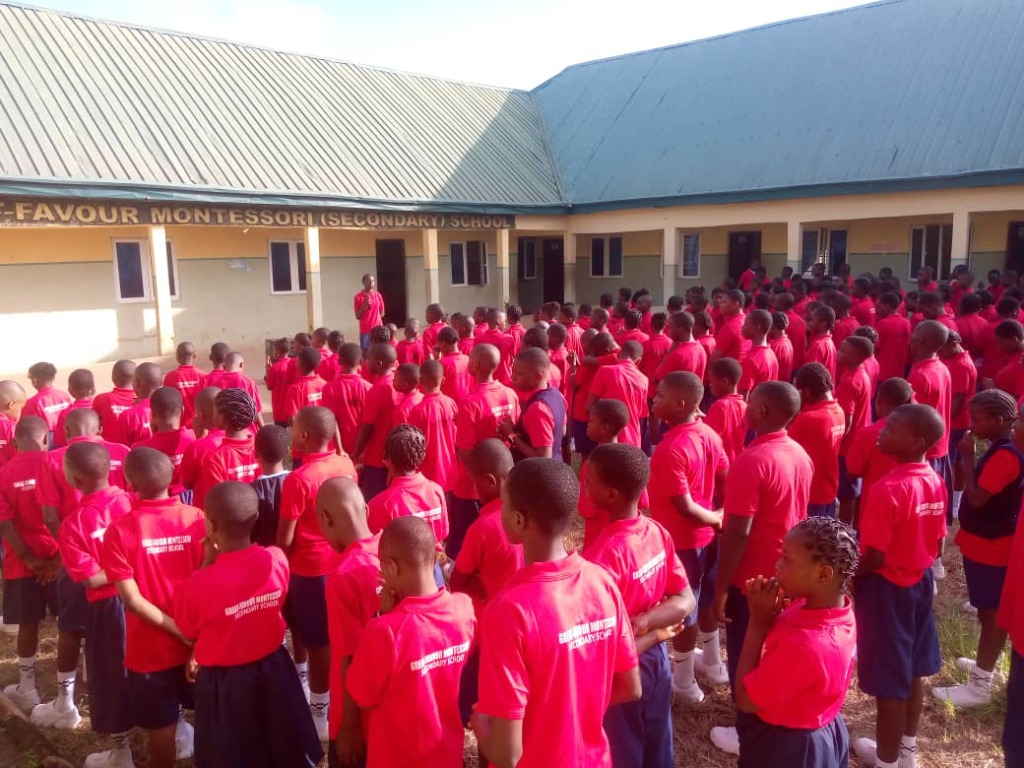 Secondary school academic block courtyard assembly